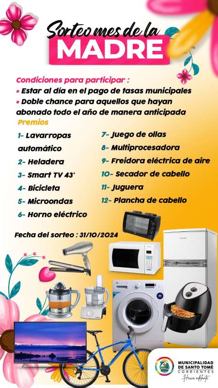 Santo Tomé lanza sorteo especial por el mes de la madre